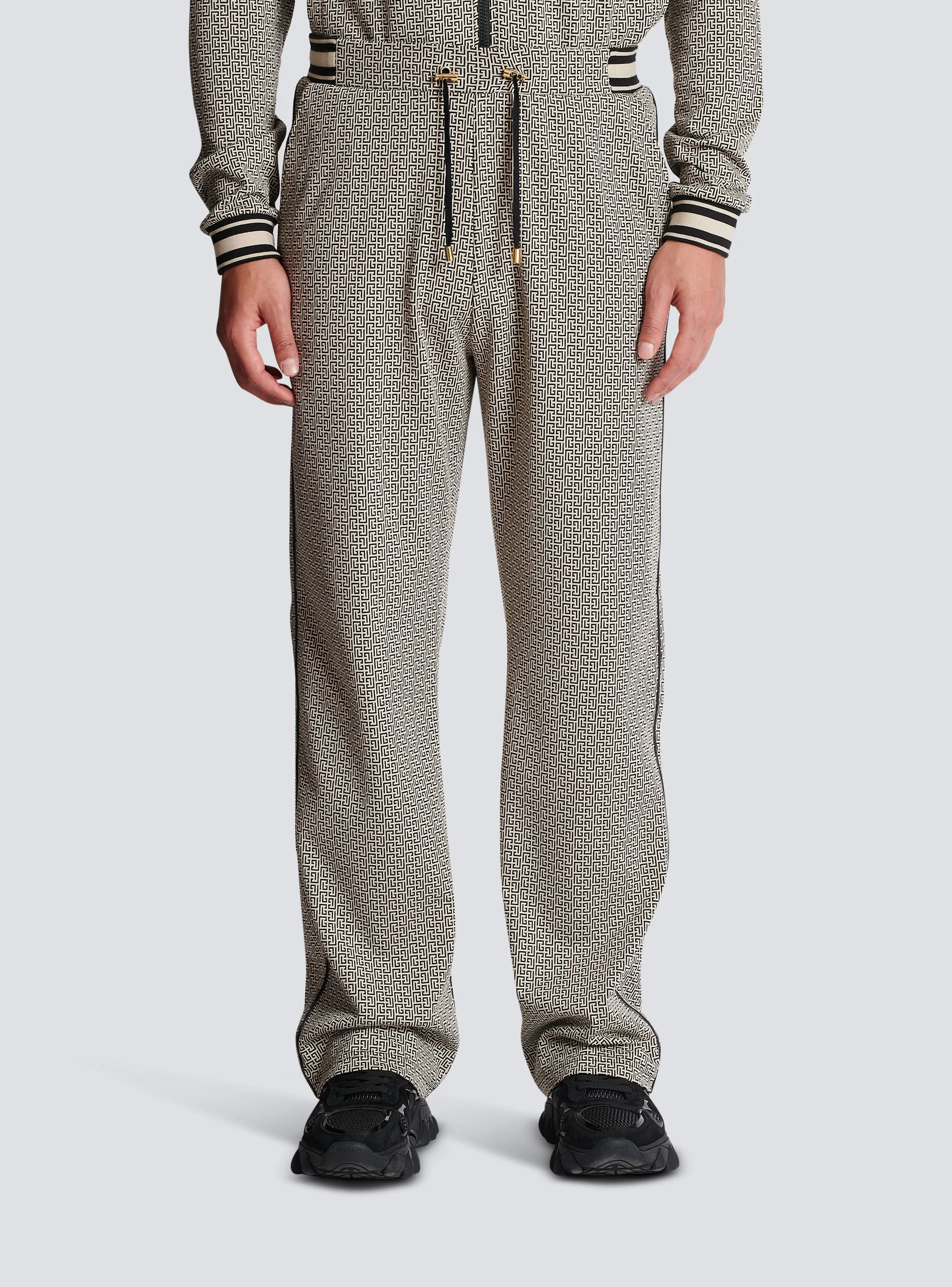 BALMAIN  Jogging en jacquard mini monogramme - Noir