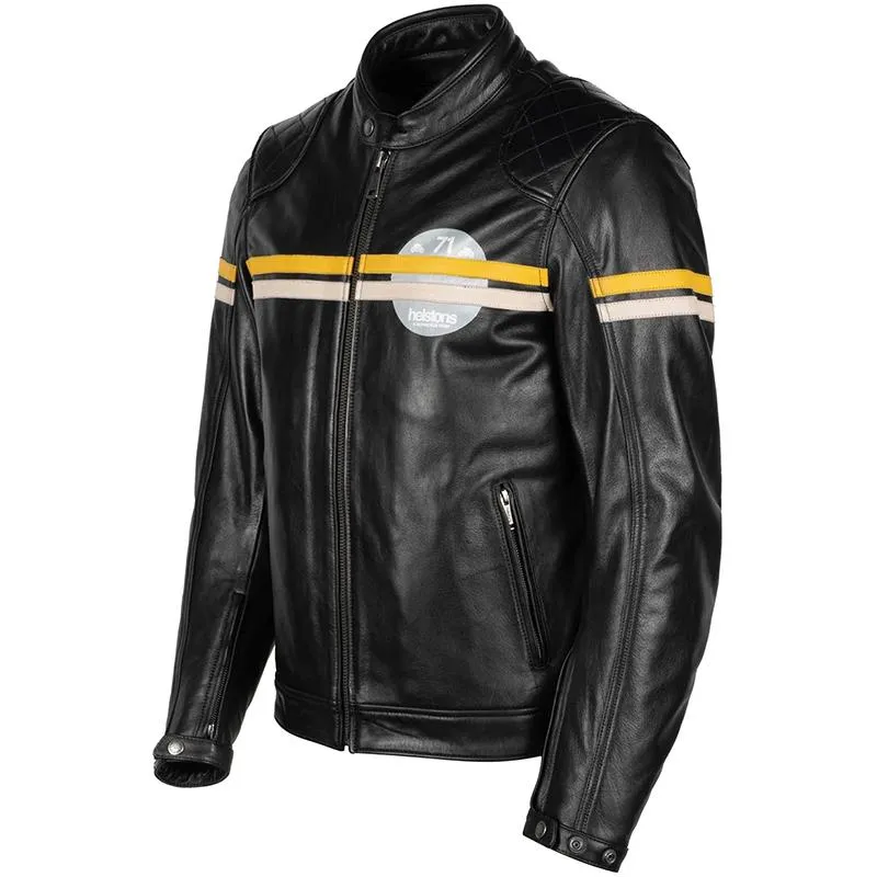 Blouson CHEVY HELSTONS noir jaune beige - MAXXESS.FR, Blouson moto cuir