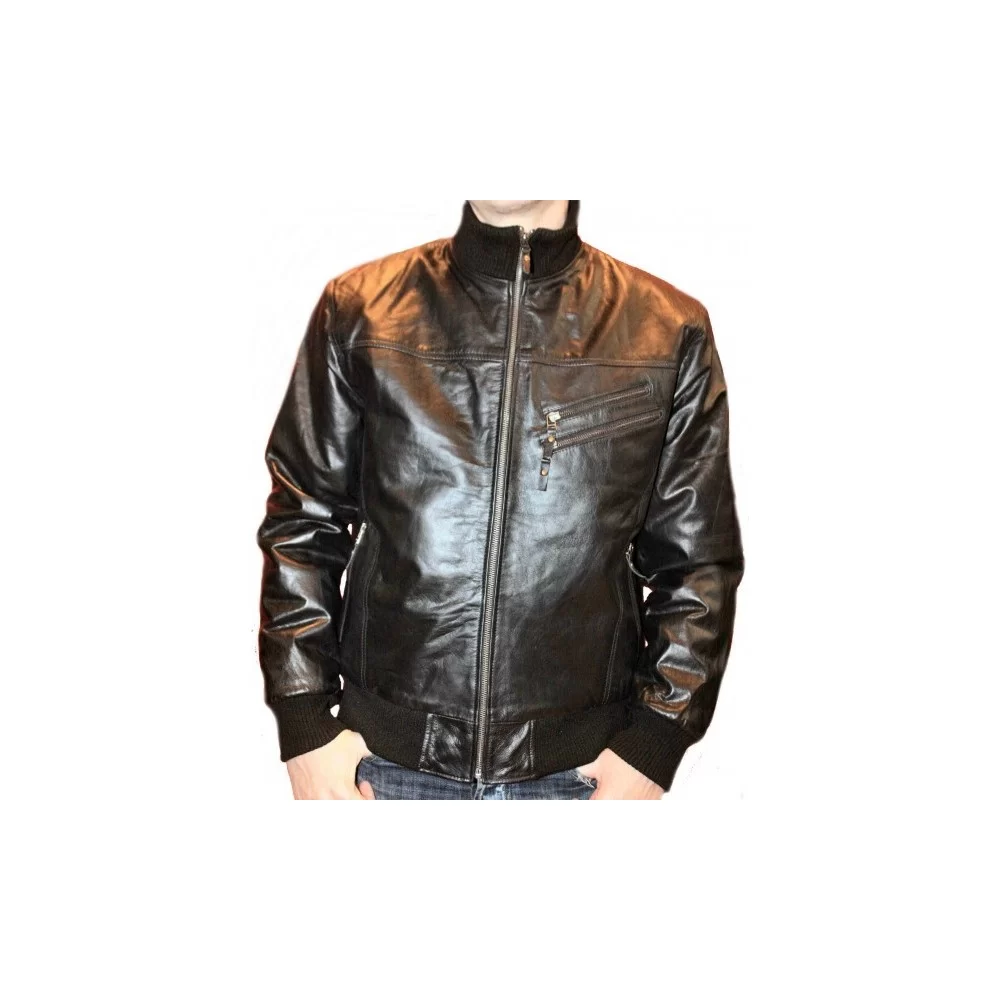 Blouson cuir homme vachette couleur noir modèle Fabrizio