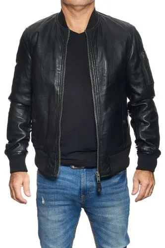 Blouson homme cuir agneau Schott LLC6304X noir.