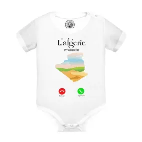 Body Bébé Manche Courte Blanc L'Algérie M'Appelle Voyage Culture Tourisme