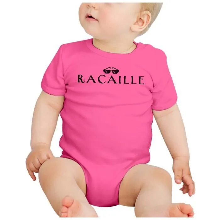 Body Bébé Manche Courte Rose Racaille Mignon Thug Life Humour Meme