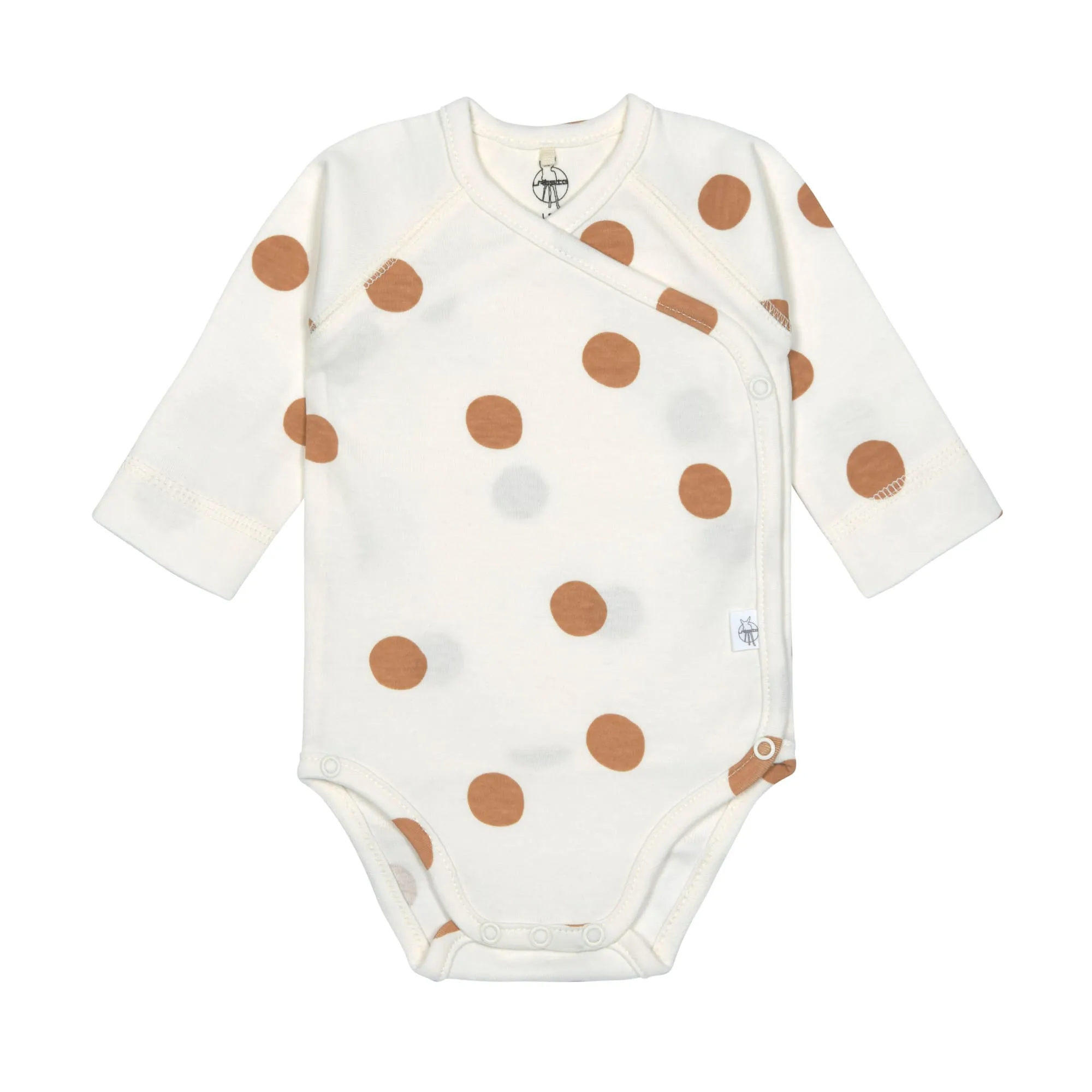 Body Croisé manches longues  - coton bio, Big Dots blanc cassé | Lässig