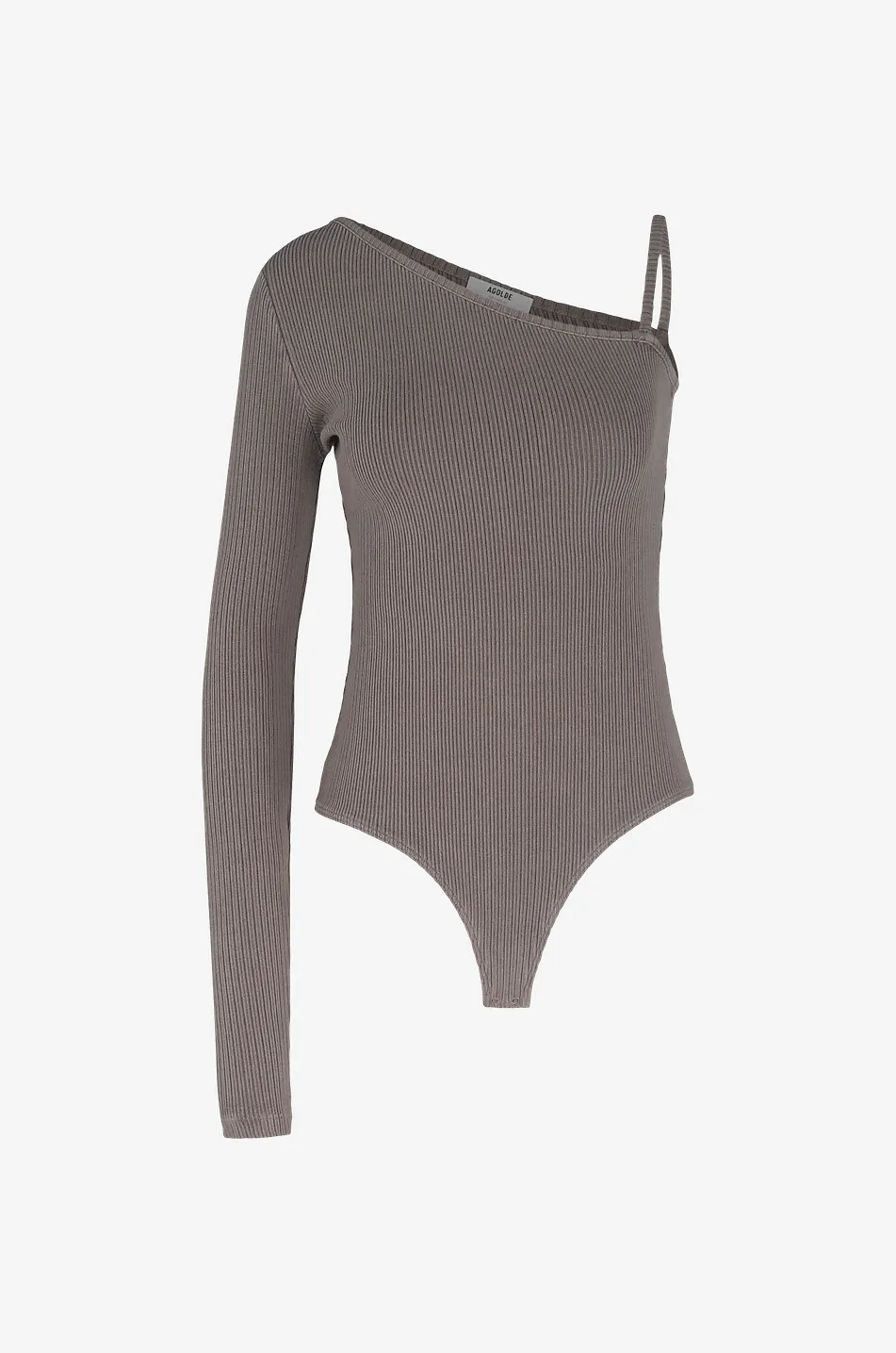Body à manches longues en coton mélangé One Shoulder
