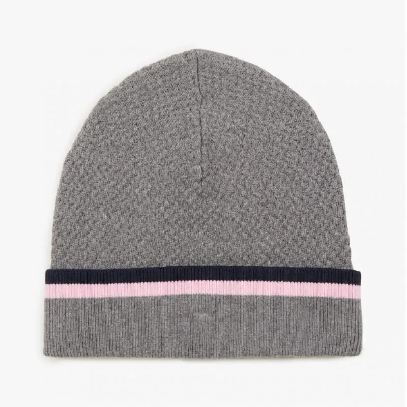 Bonnet gris maille torsadée