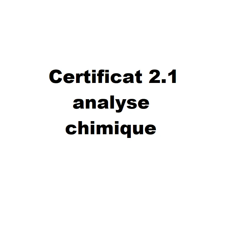 CERTIFICAT MATIERE 2.1 ANALYSE CHIMIQUE