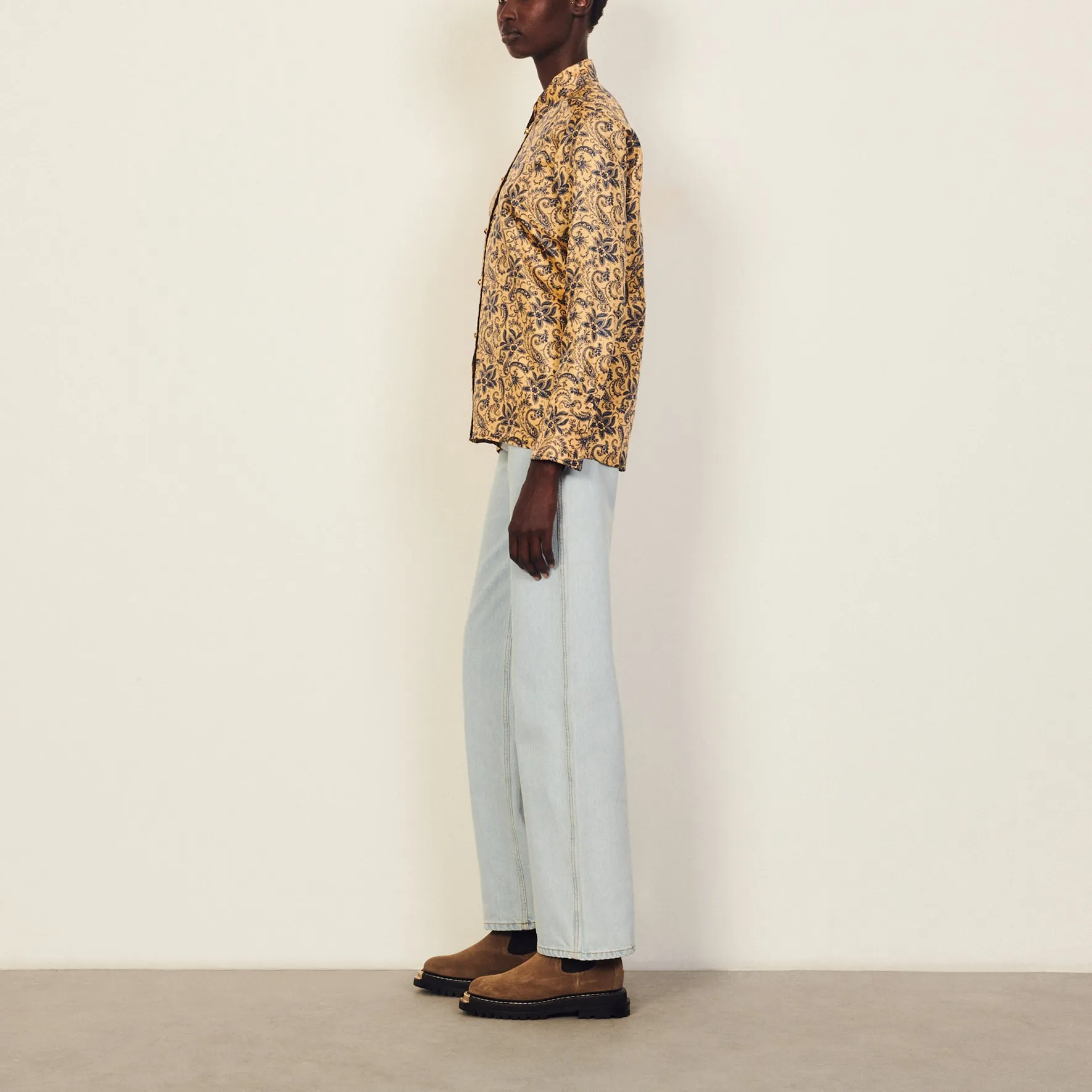 Chemise fluide en soie imprimée