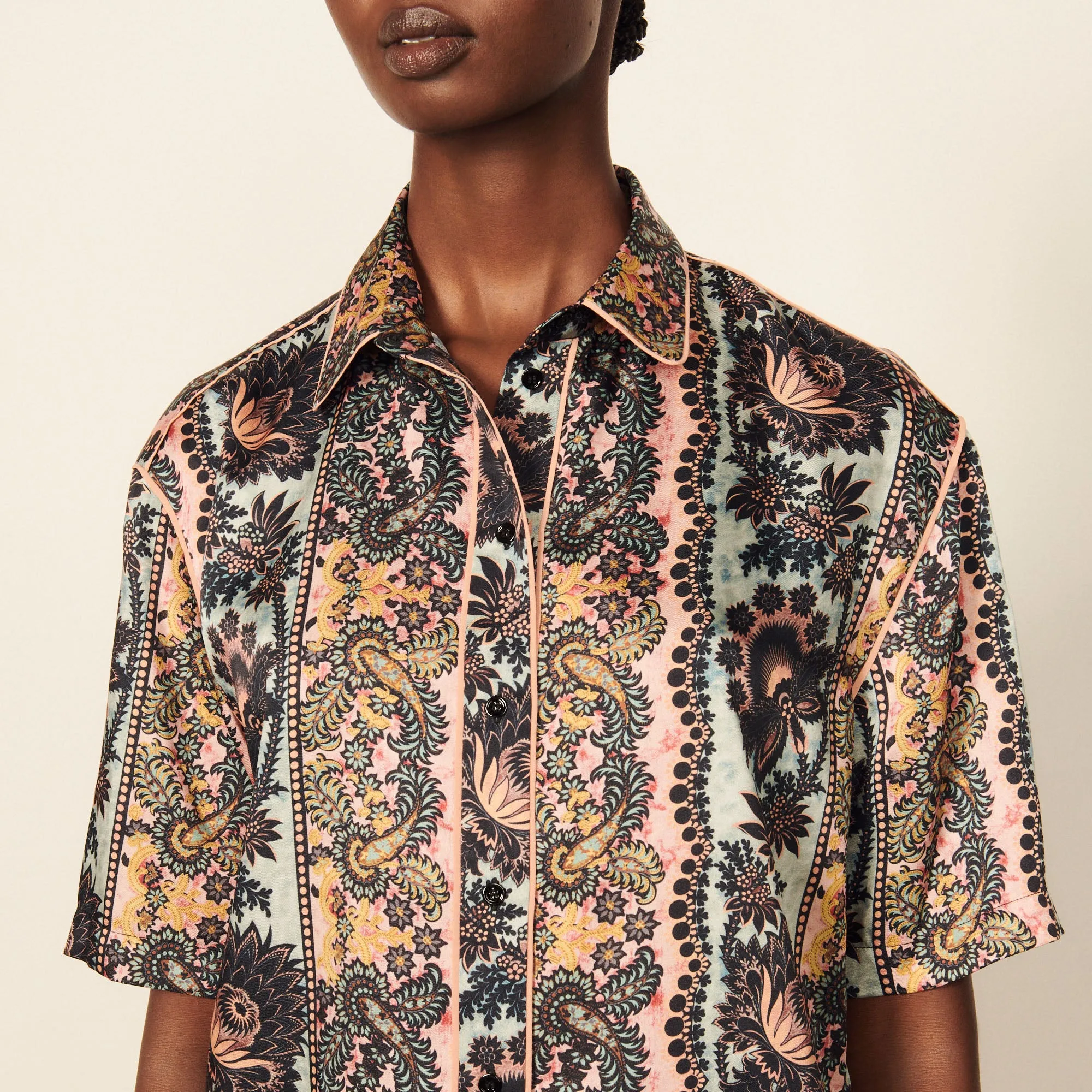 Chemise fluide imprimé tie&dye baroque