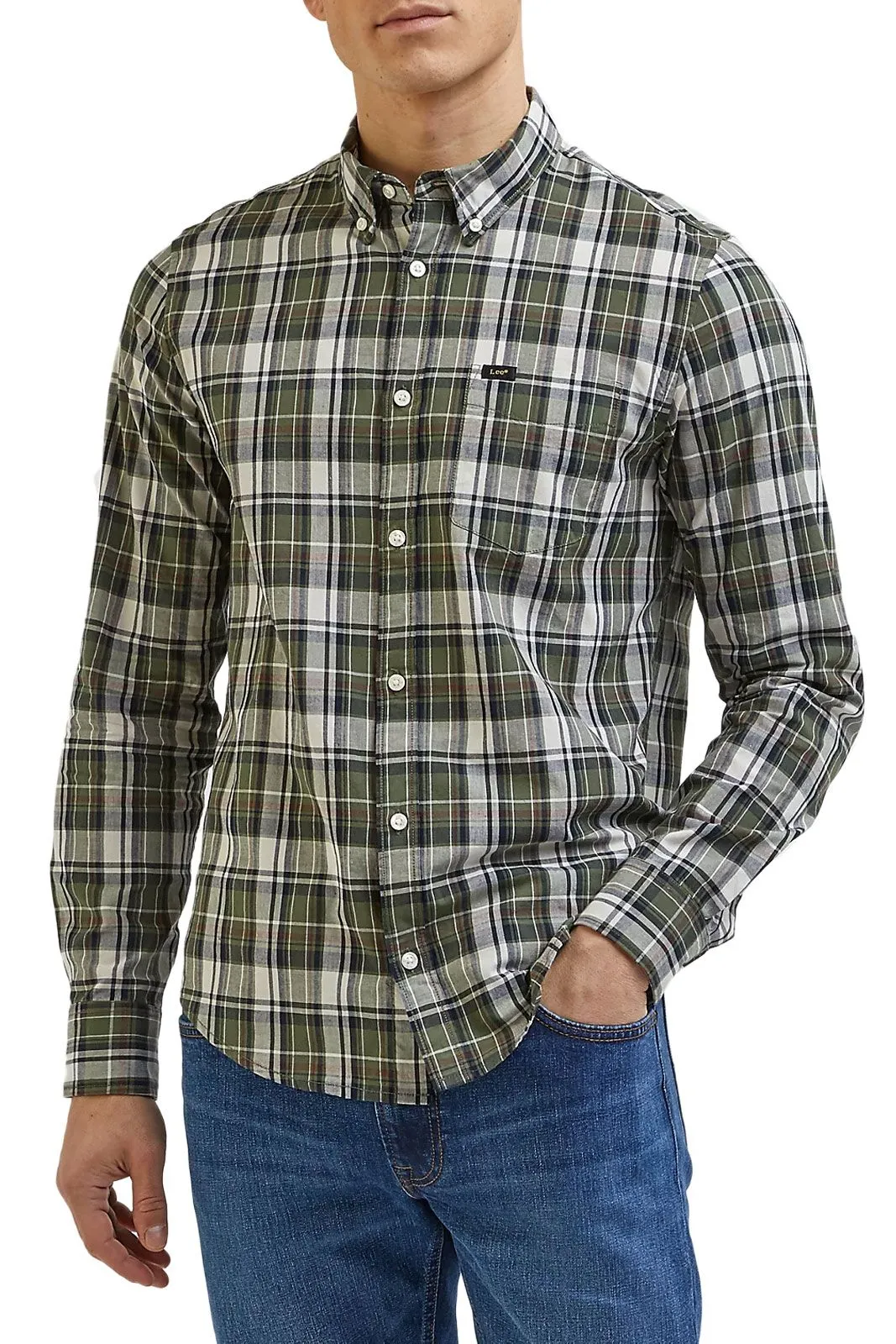 Chemise LEE BUTTON Olive