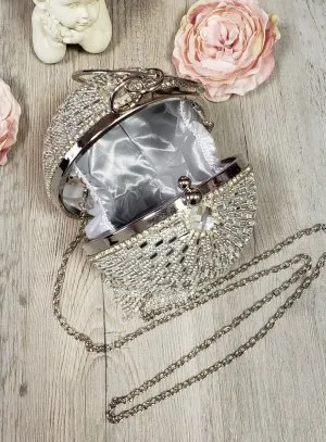 Clutch bag rond avec strass