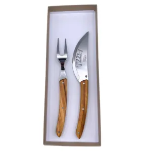 Coffret Pizza Le Thiers® manche en bois d'olivier 