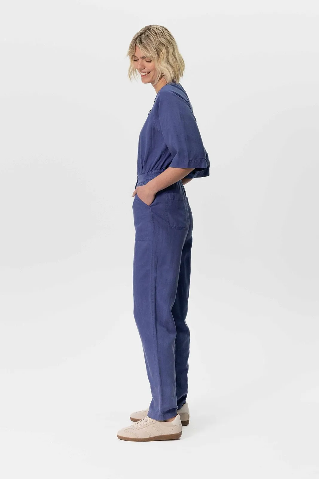 Combinaison avec boutons - bleu