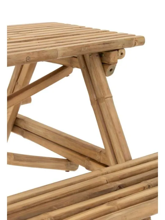 Ensemble table et banc en bambou