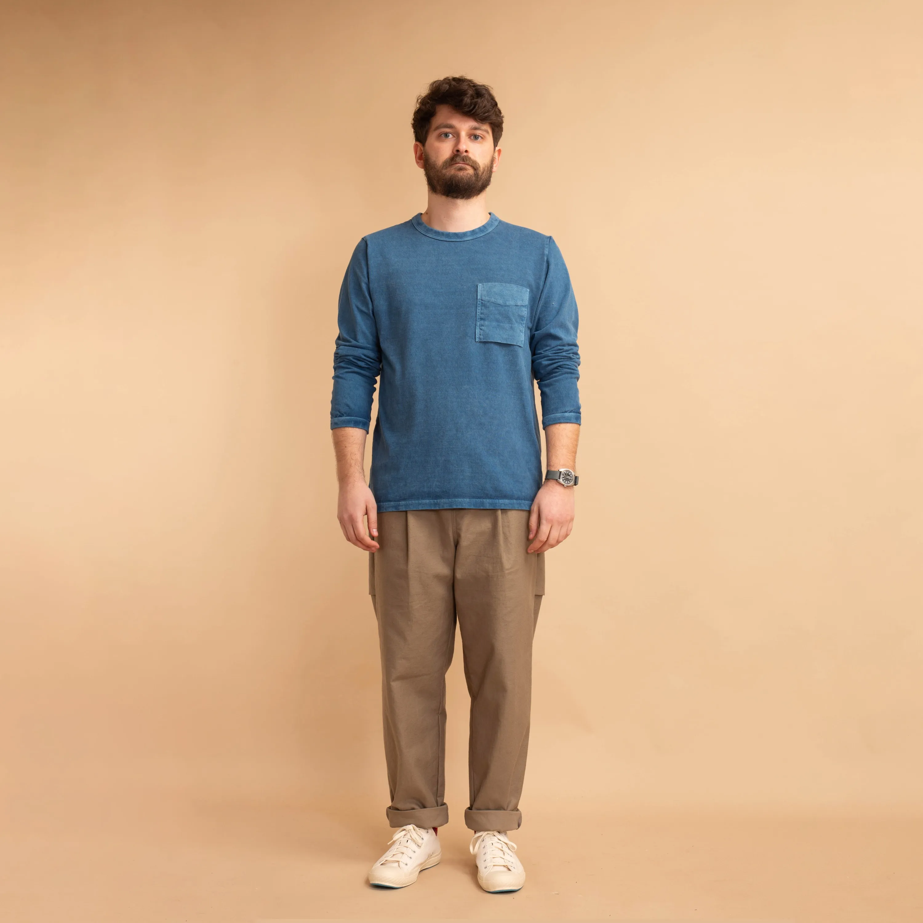 L/S Pocket T-Shirt Fade Blue