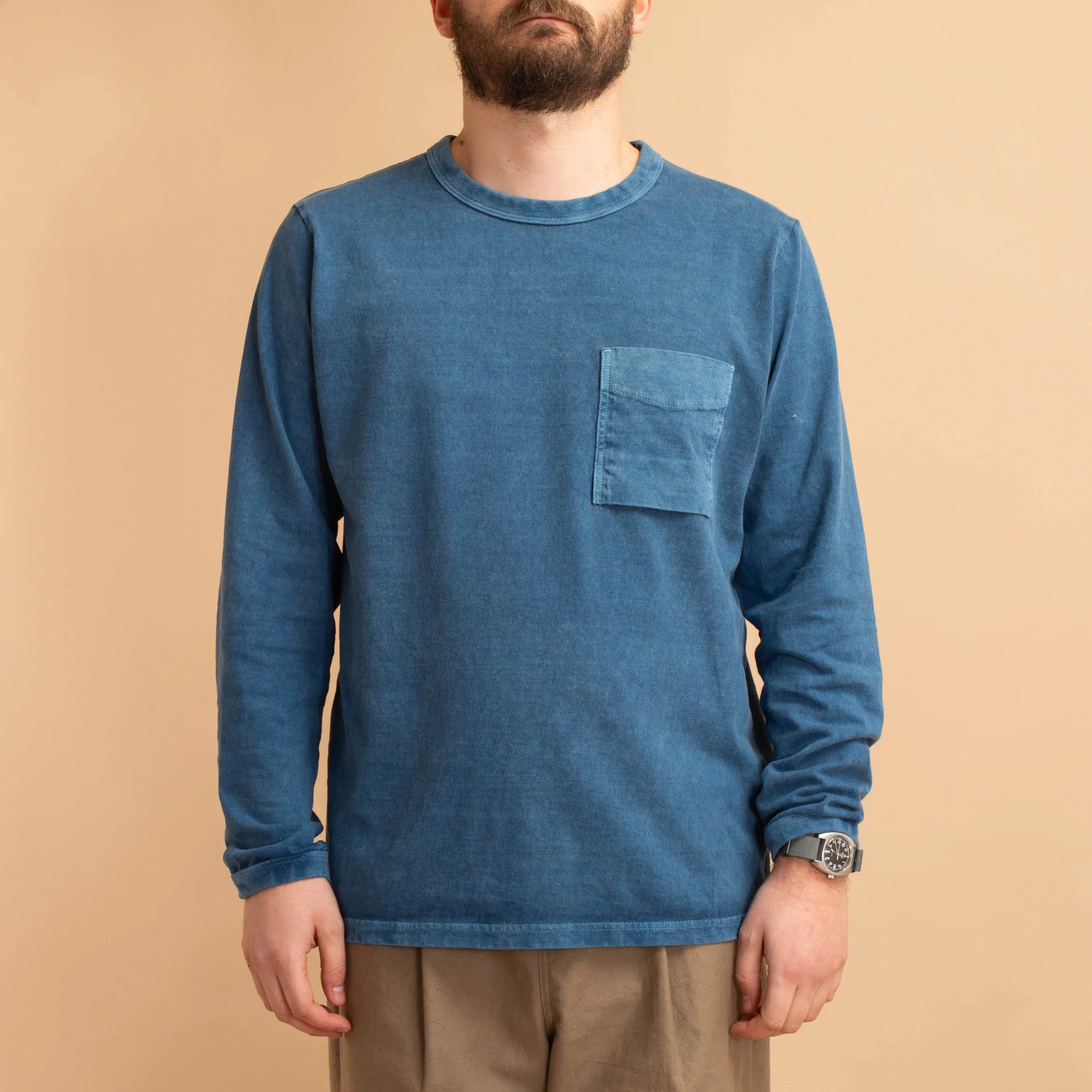 L/S Pocket T-Shirt Fade Blue