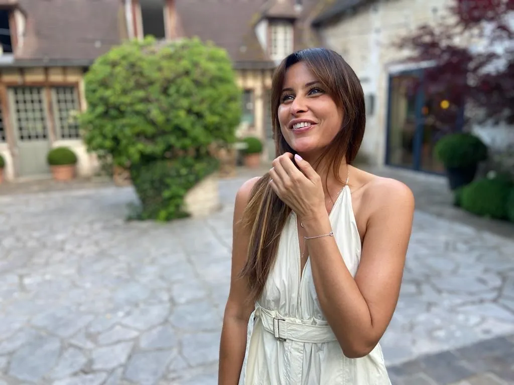 Malika Menard Combinaison pantalon Zara beige matière kway