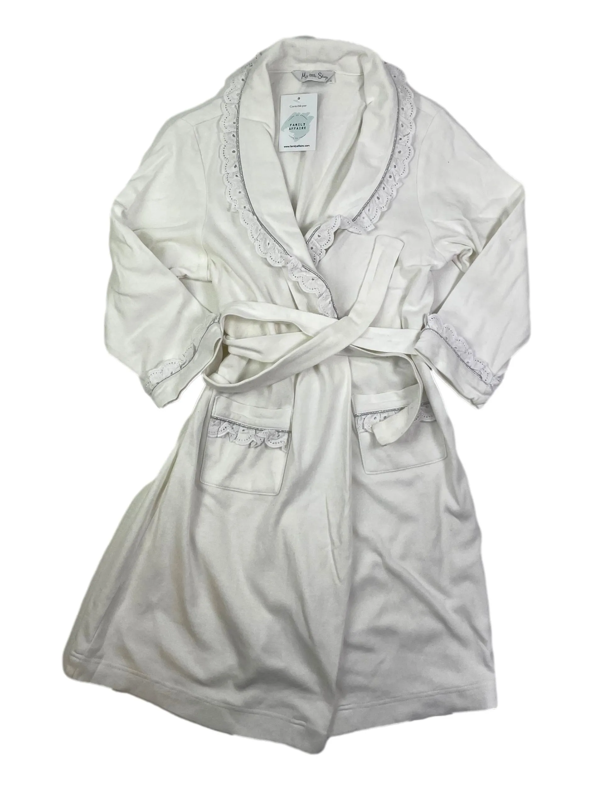MY LITTLE SHOP 8 ans Robe de chambre blanche dentelle