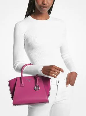 Petit sac Avril en cuir à glissière supérieure