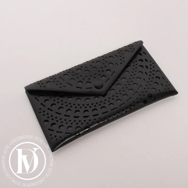 Pochette en cuir noir – Alaïa