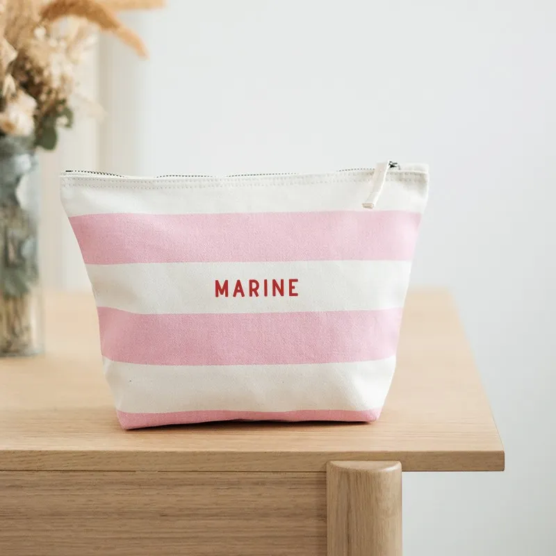 Pochette marinière brodée - Capitale personnalisable