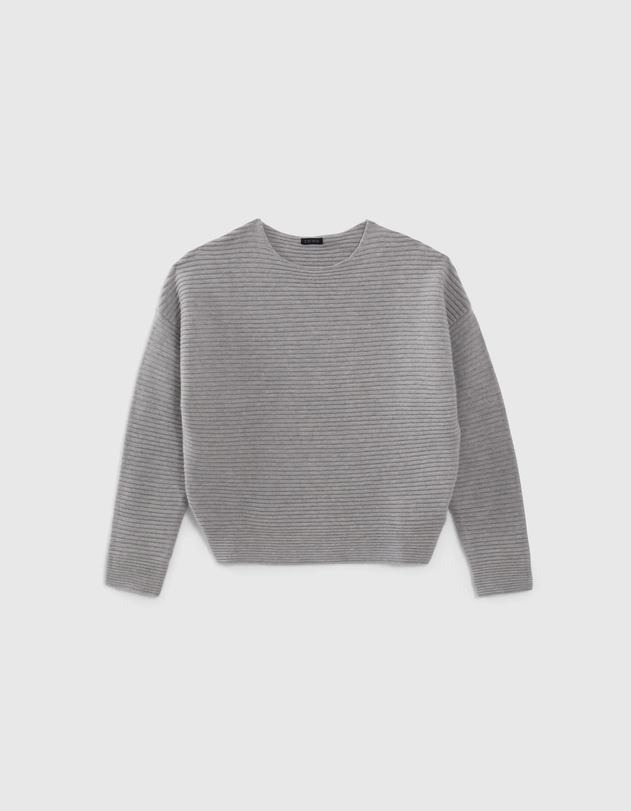 Pull gris chiné tricot côtelé fille