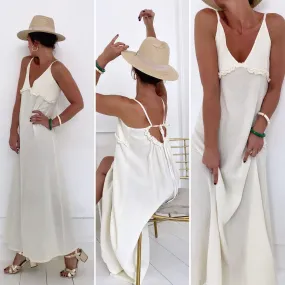 Robe en gaze coton écrue