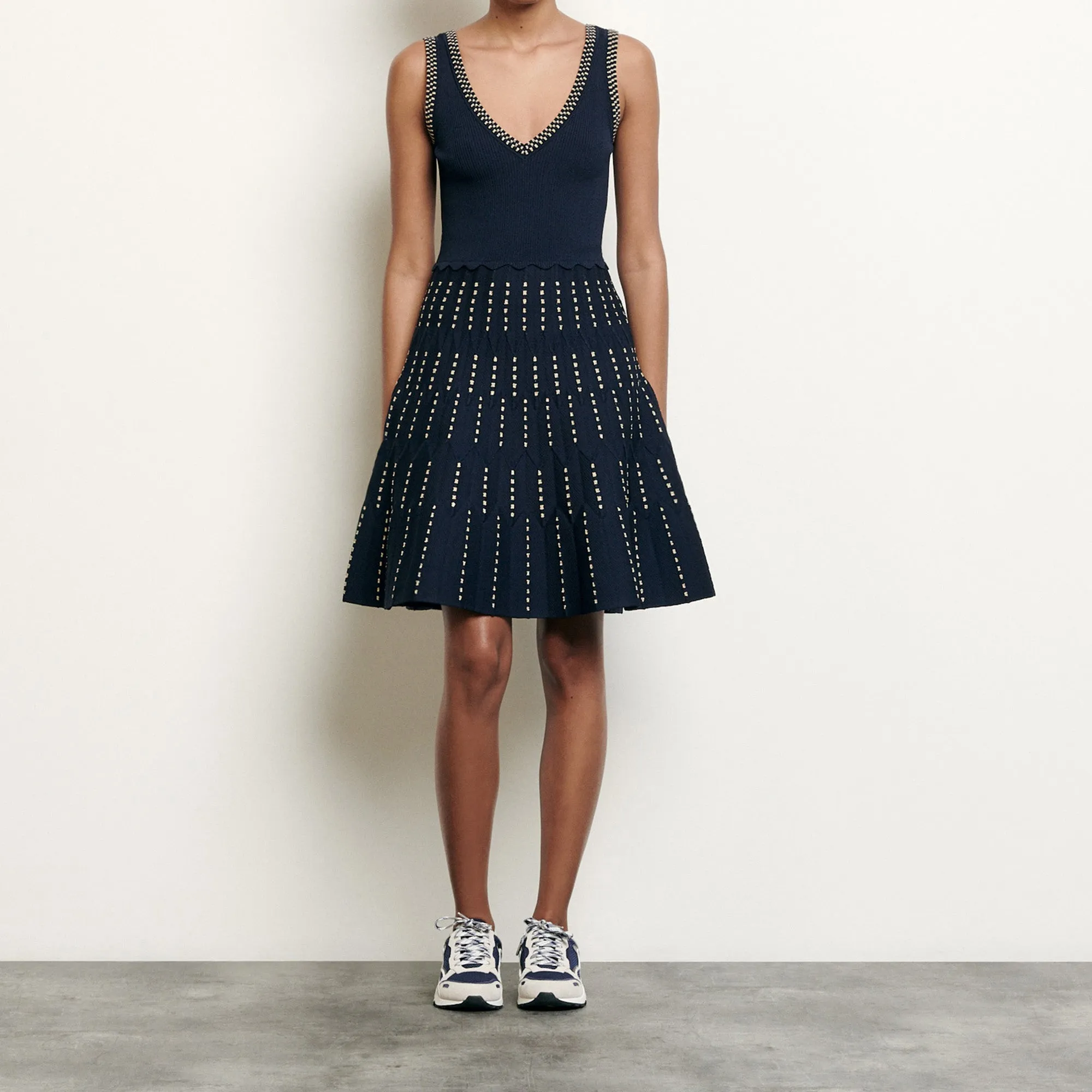 Robe en maille à détails lurex