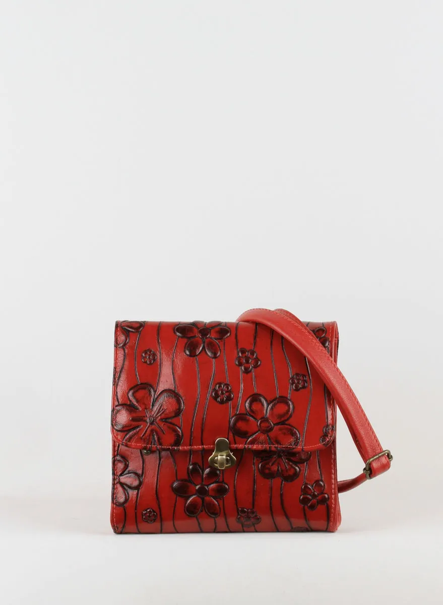 Sac Antigua Rouge | Motif Fleurs