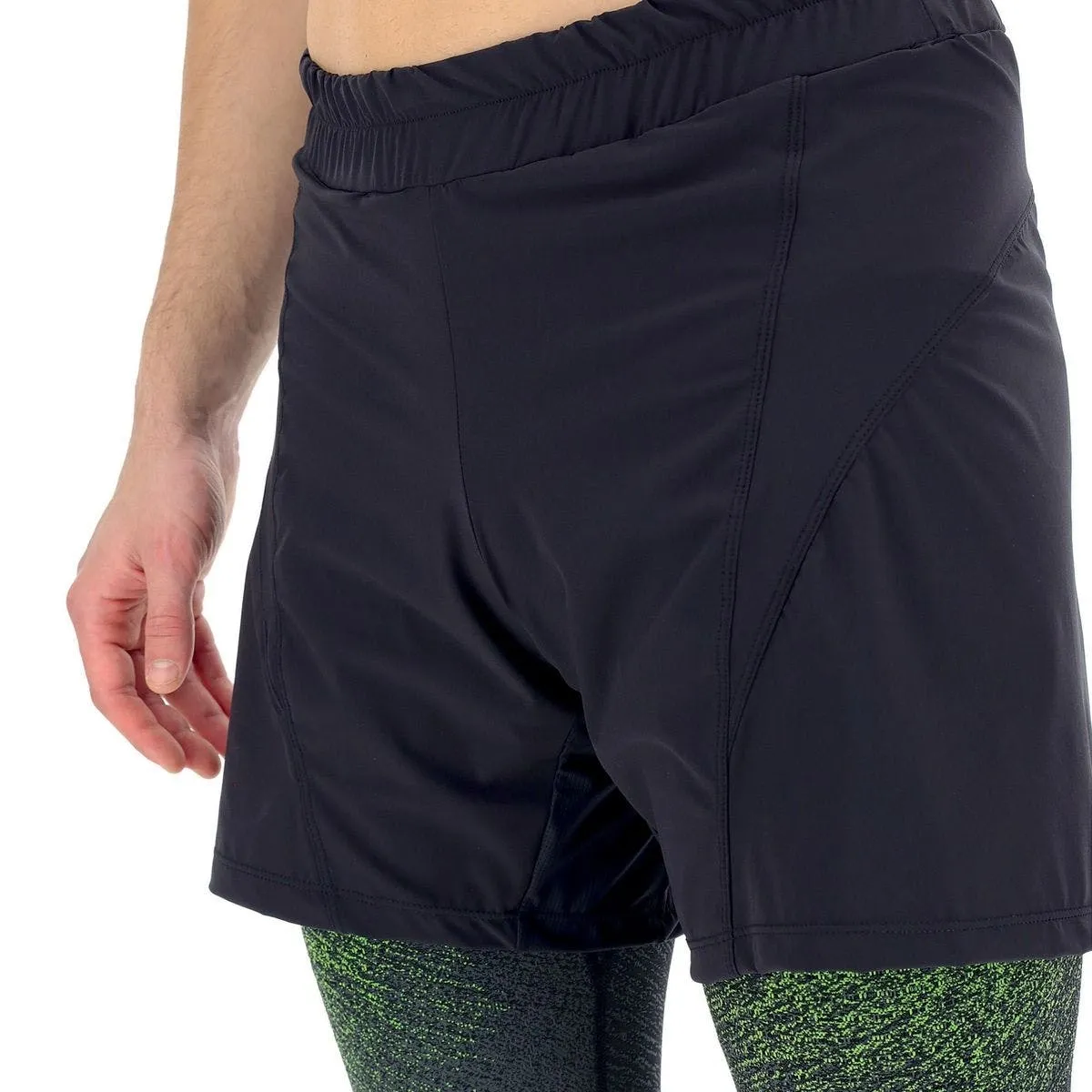 Short UYN Homme Running Exceleration 2In1 Black Yellow Fluo