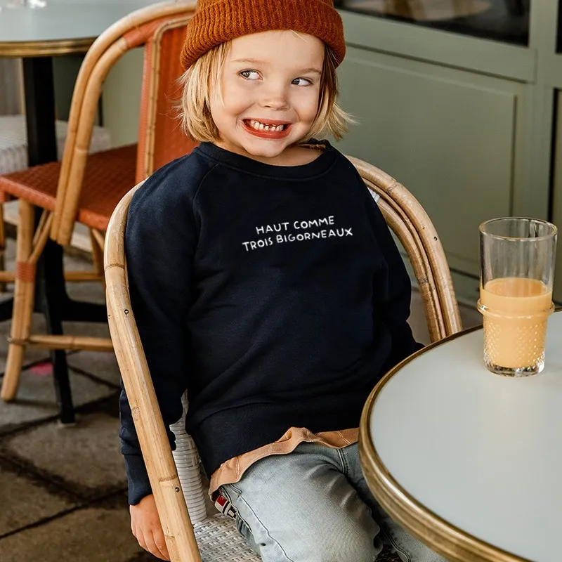 Sweat enfant brodé Haut comme trois bigorneaux