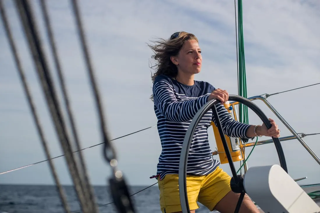 T-Shirt Manches longues - marinière de voile femme Sailing 100
