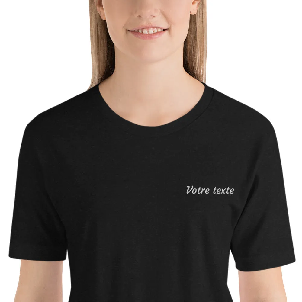 T-shirt Prénom brodé personnalisable à Manches Courtes