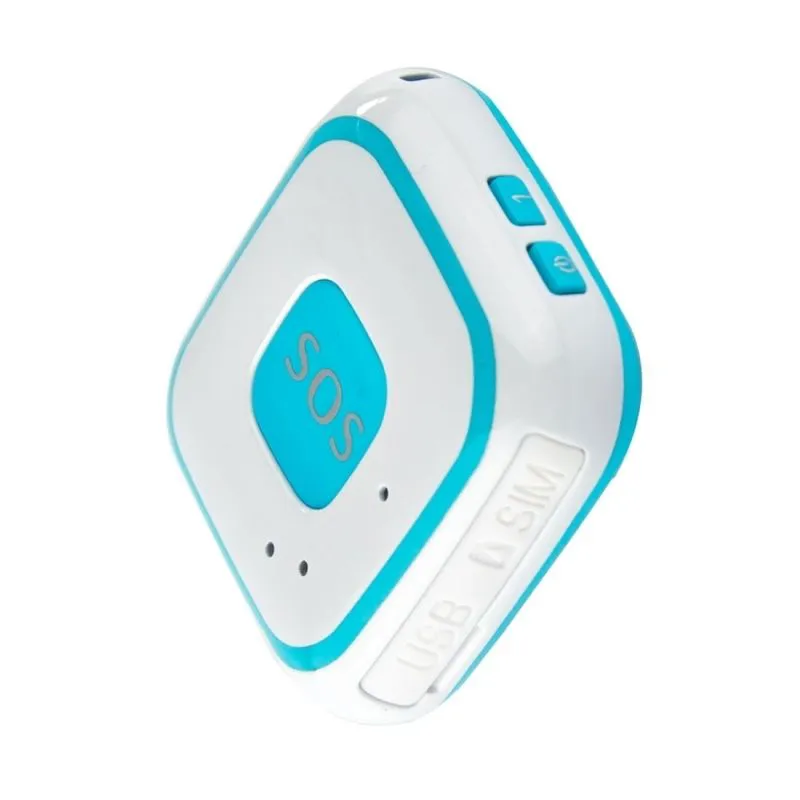 Tracker GPS GPRS WIFI SOS Alarme Chute Geolocalisation Bleu
