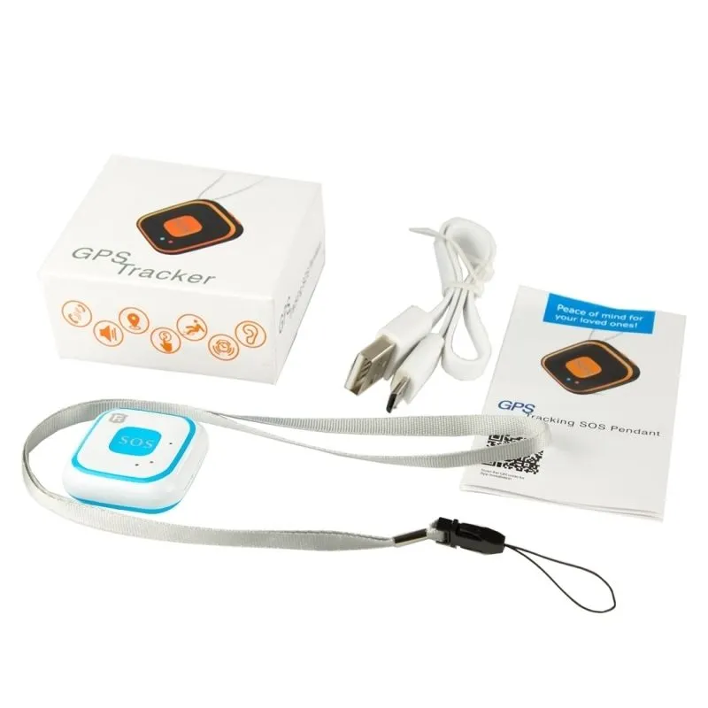 Tracker GPS GPRS WIFI SOS Alarme Chute Geolocalisation Bleu